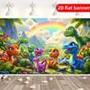1 banner de petrecere cu diverse modele de dinozauri de desene animate, potrivit pentru decorarea fundalului și accesorii foto.