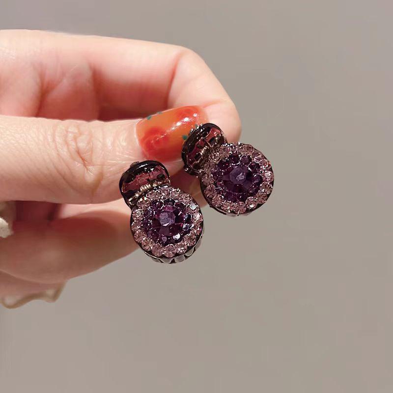 Mini Round  Hair Claw Retro Zircon Women Girls Claw Clip Small Hairpins Hair Crabs Girls Hair Accessories