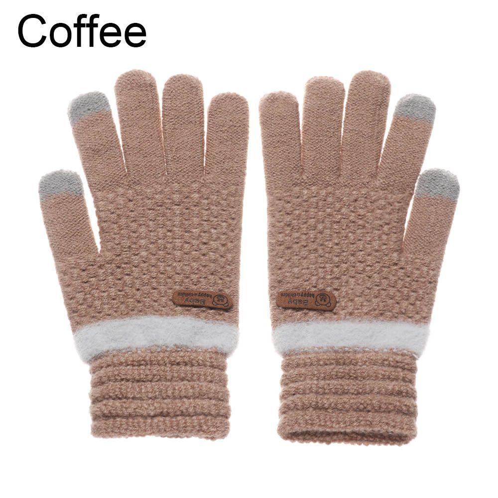 Winter Warm Stretch Outdoor Skiing Touch Screen Gloves Knitted Thicken Full Finger