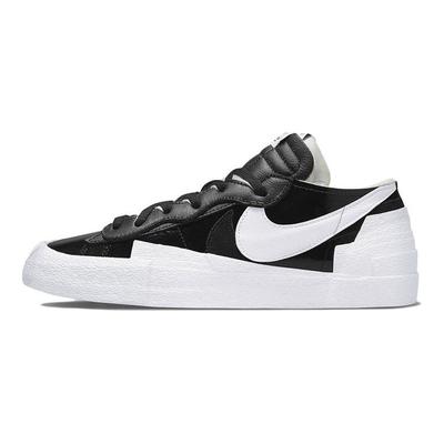 Sacai x Blazer Low Czarne Lakierowane Unisex Trampki Białe DM6443-001
