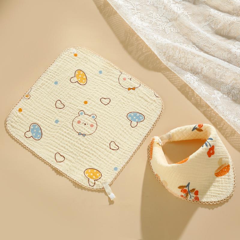 Baby Cotton Bib & Scarf Set - Infant Triangle Design