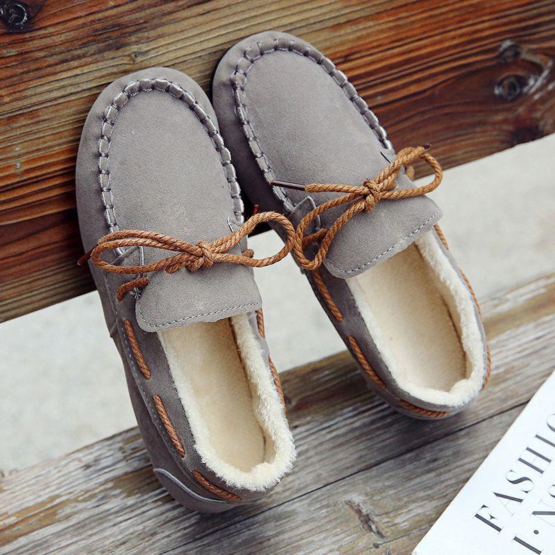 Winter Women's Shoes 2025 New Korean Version of Versatile Students Keep Warm with One Pedal, Lazy Casual Flat-bottomed Velvet Doudou Shoes