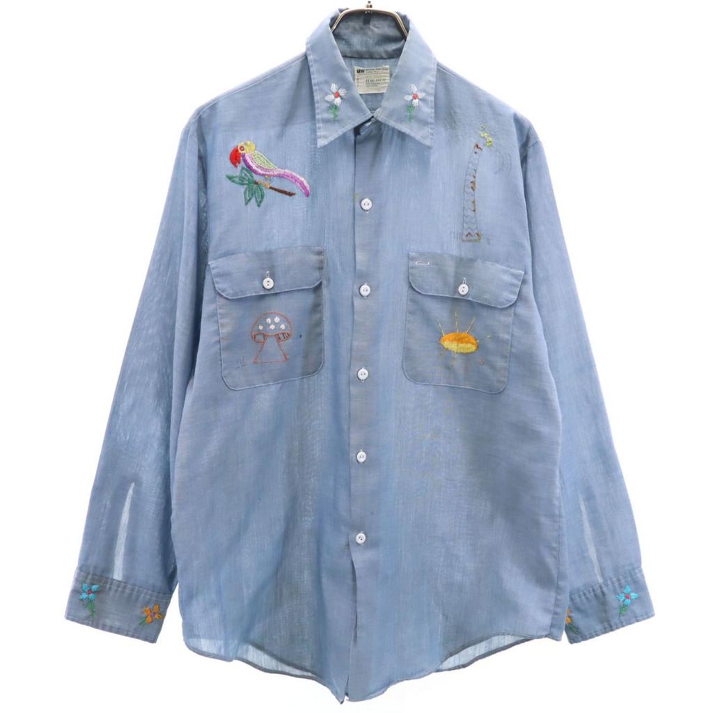 BIG MAC 70s vintage Long sleeve Chambray shirt M Blue PENN-PREST Men's Used