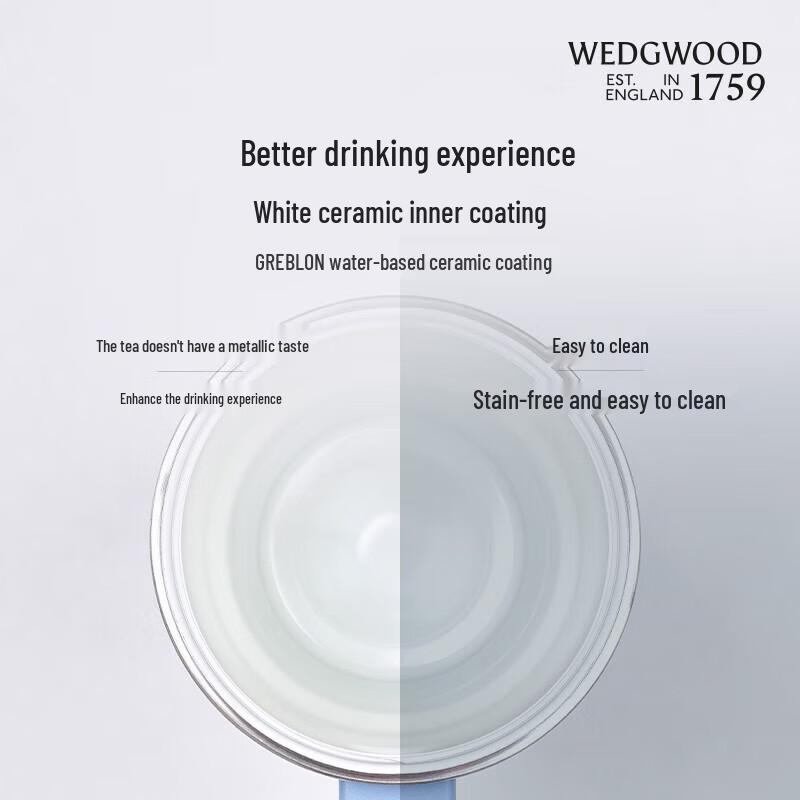 Wedgwood Embossed Pastel Stainless Steel Straw Tumbler