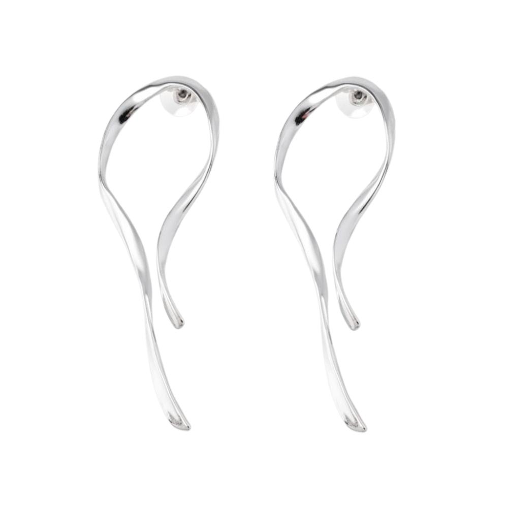 Alloy Dangle Earrings Gold Silver Color Metal Earrings Charm Asymmetric Line Earrings  For Women