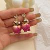Dried Rose Earrings - Retro Port Style Niche Design - Premium Everlasting Flowers Double Butterfly Shell Bead Earrings