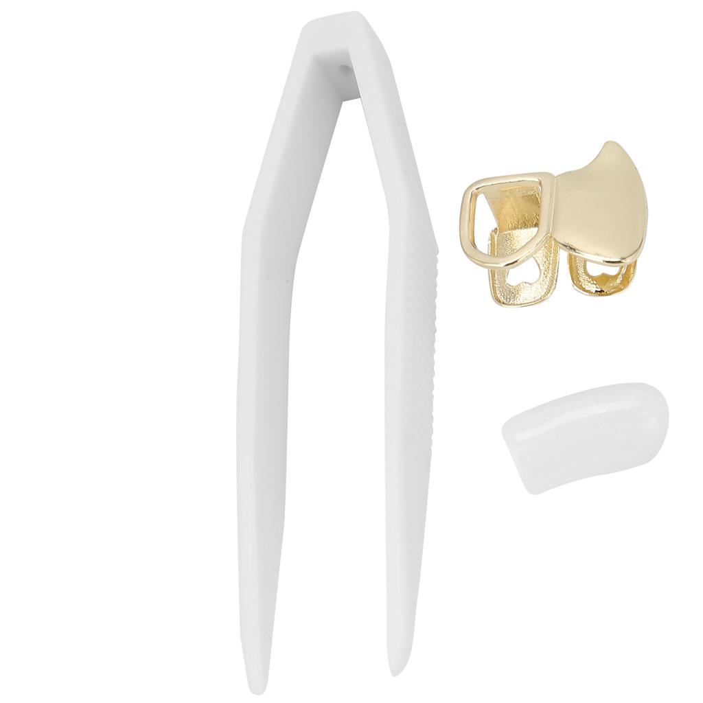 Fashionable Brass Hollow Hip Hop False Tooth Halloween Festival Hip Hop Tooth DecorationGold