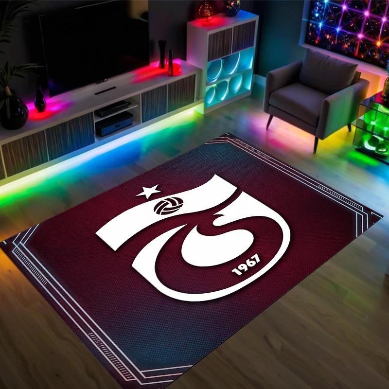 Trabzonspor FC Design Crystal Velvet Carpet Cozy Non?Slip Printed Rug For Bedroom Living Room Entrance