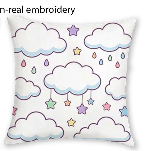 1/4pcs Cute Rainbow Cloud Throw Pillow Covers Kawaii Pastel Sky Home Decor Cushion Cases for Kids Bedroom Living Room