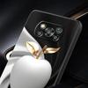 Happy Black Apple Phone Case Cover  for Xiaomi Poco F7 Ultra F6 F5 F4 F3 X6 X5 X4 X3 NFC C51 C55 M4 GT 5G Soft TPU Shell Fundas
