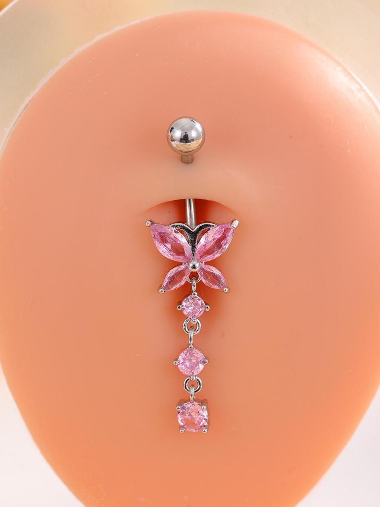 Butterfly Zircon Belly Button Ring - Creative Navel Piercing Jewelry