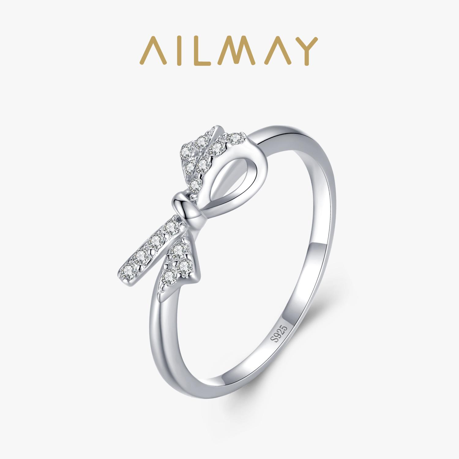

Ailmay Valentine Gift 925 Silver CZ Fine Rings Korean Style For Women Romantic Wedding Jewelry 5