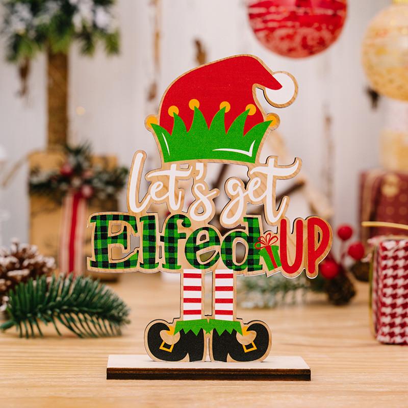 

Unique Christmas Decorative Wooden Letter Gnome Figurine For Holiday Home Decor Creative Wood Sprite