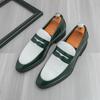 Fashion Open Mouth Laughing Leather Loafers Fashionable Color Blocked Men Low Cut Leather Shoes Elegant Business Office Men Casual Shoes
