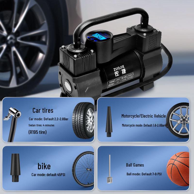Portable High-Pressure Electric Car and Home Inflator for Tires and Basketballs