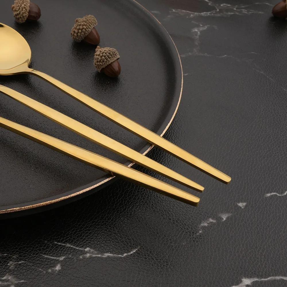 Gold Cutlery Set Dinnenrware Set Stainless Steel Flatware Dinner Knife Fork Spoon Tableware For Home Service for 1/4/6