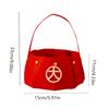 Red Candy Storage Bag Felt Gift Bags Joyful New Year Handheld  Fruit Basket  Party Decor