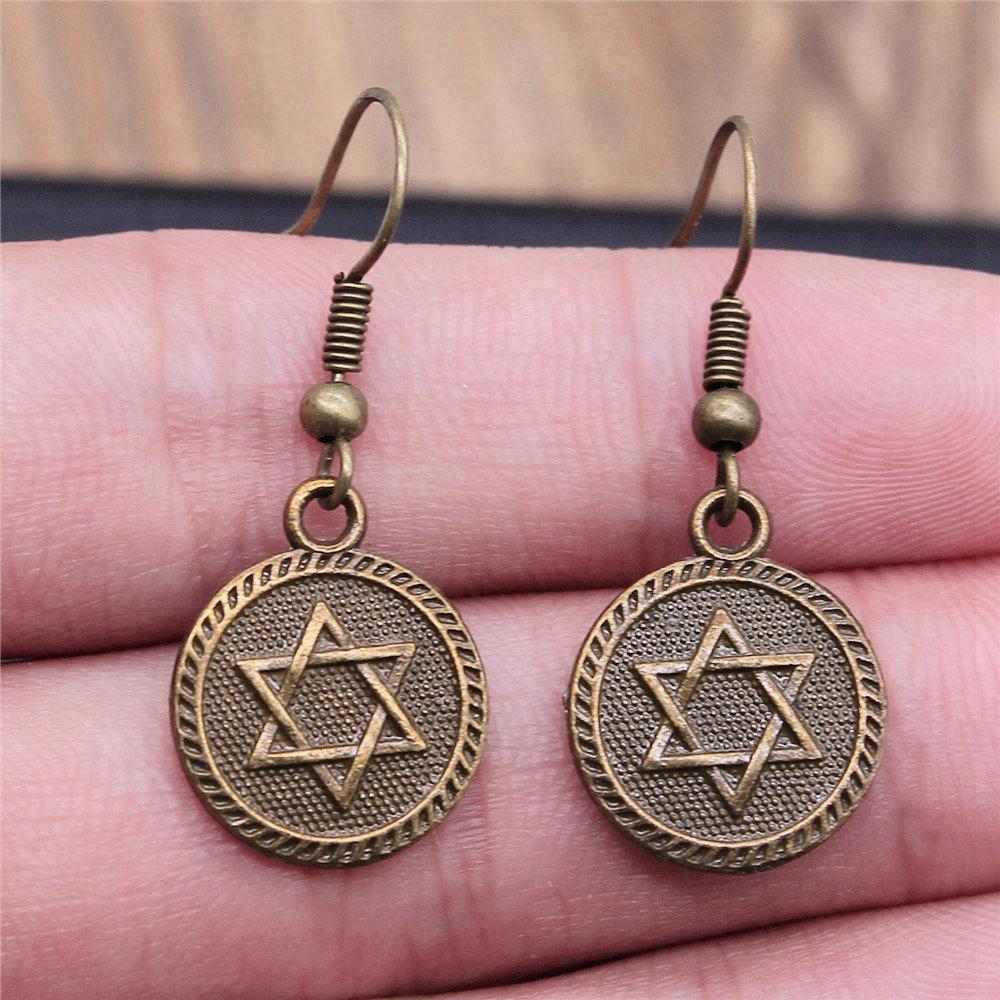 Drop & Dangle Earring Celtic Hexagram Kids' Jewelry MaterialsEarring Size 18x19mm QE006