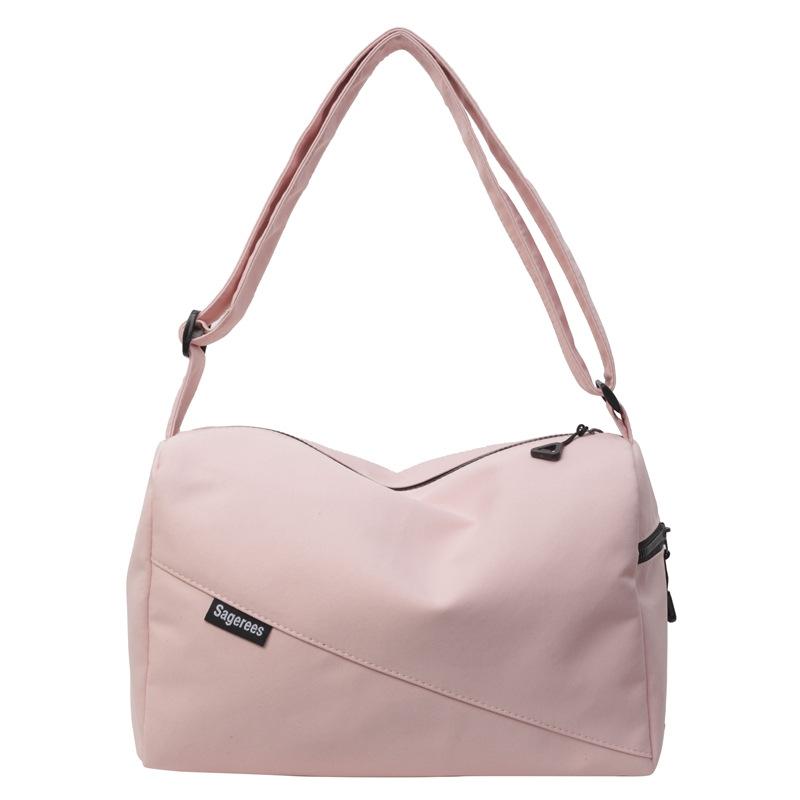Sports casual lightweight outing bag women's class work clothingpure color shoulder bag large capacity casual travel crossbody bag