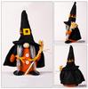 New Halloween Decoration Holding Pumpkins Brooms Pointed Hat Witch Home Halloween Faceless Doll Dwarf Ornaments