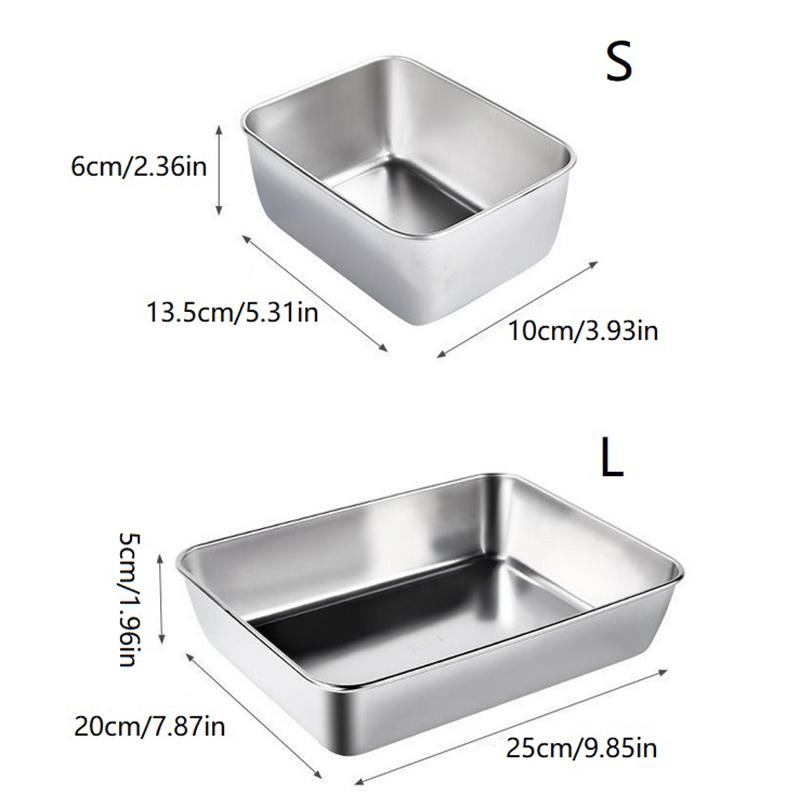 5 stk Matboks i rustfritt stål Friskholdsbeholder med lokk, Rektangulær Pølse Nudler Fruktskål