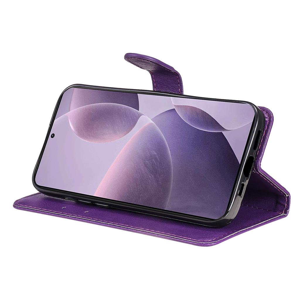 For Xiaomi Redmi K70 5G/K70 Pro 5G/Poco F6 Pro 5G Case Solid Color Leather Mobile Cover Wallet Stand with Strap