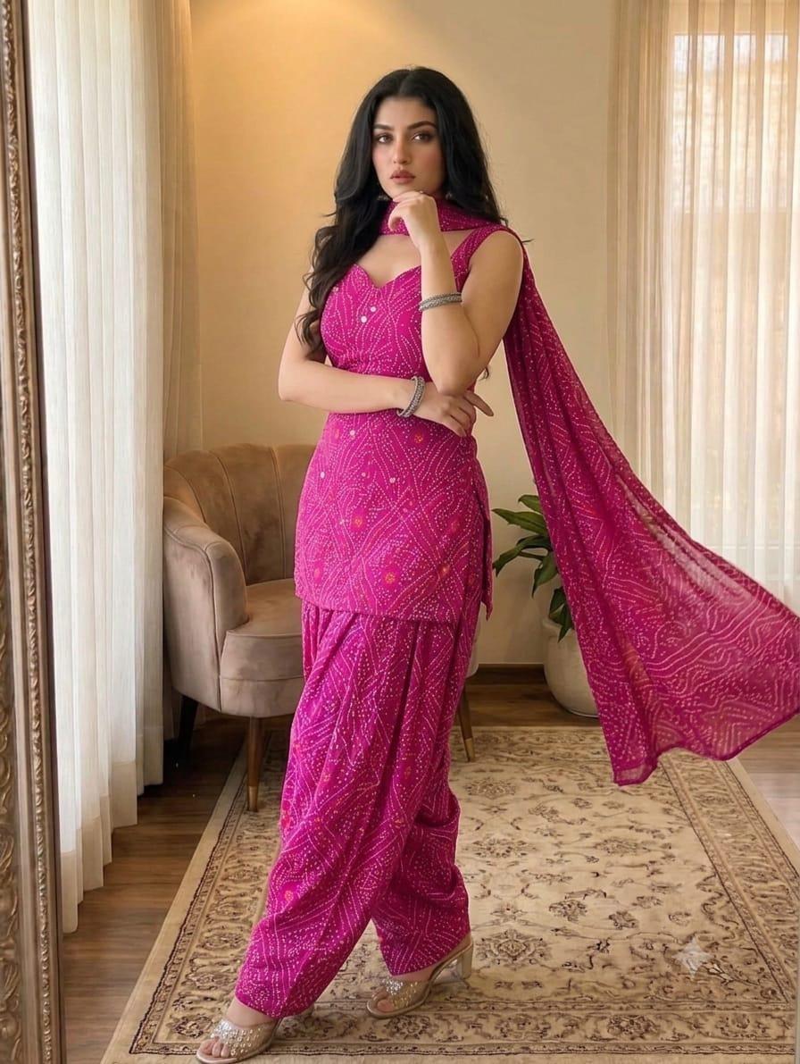 Beautiful Bandhni Printed Farshi Salwar Suit