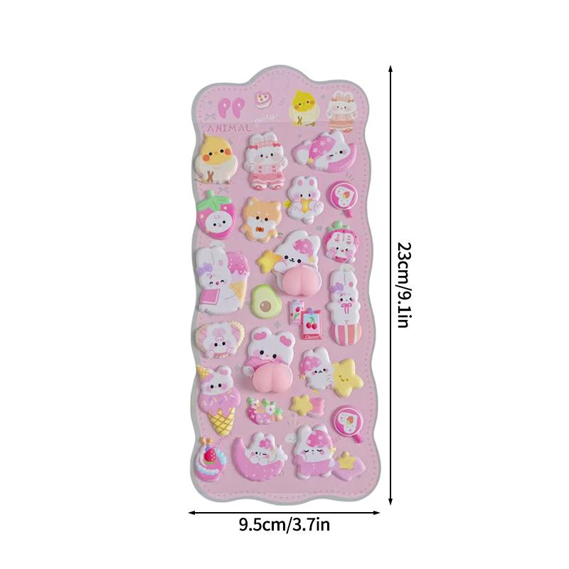 3D Bubble Stickers Cute Animal Butt Stickers Scrapbooking DIY Notebook Happy Buttocks Sticker Decals Decorative PP Stickers
