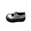 Mary Jane small leather shoes women's 2025 summer retro British style platform Japanese platform round head French big head shoes