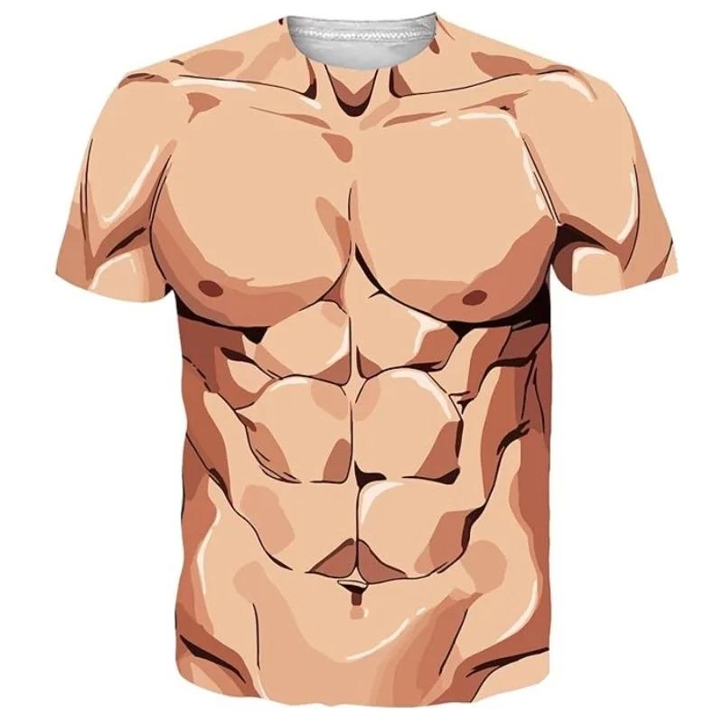 3D-Druck Lustiges Muskel-Grafik-T-Shirt für Männer Frauen Kurzarm Hässliche T-Shirts Kleidung Herren Neuheit Party Cosplay T-Shirts