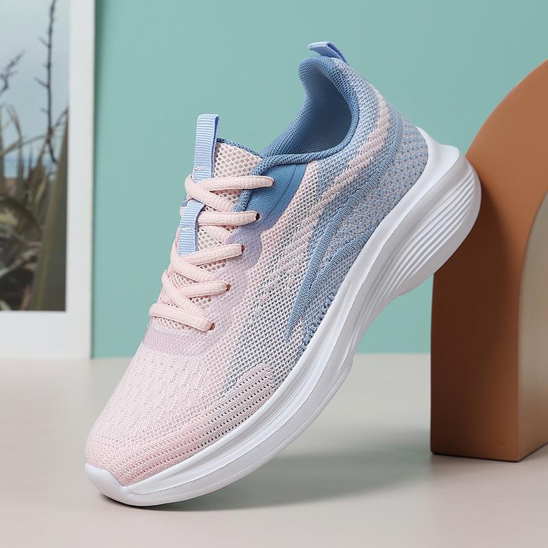 Running women's shoes new spring mesh lightweight soft sole not tired feet black sports and leisure shoes