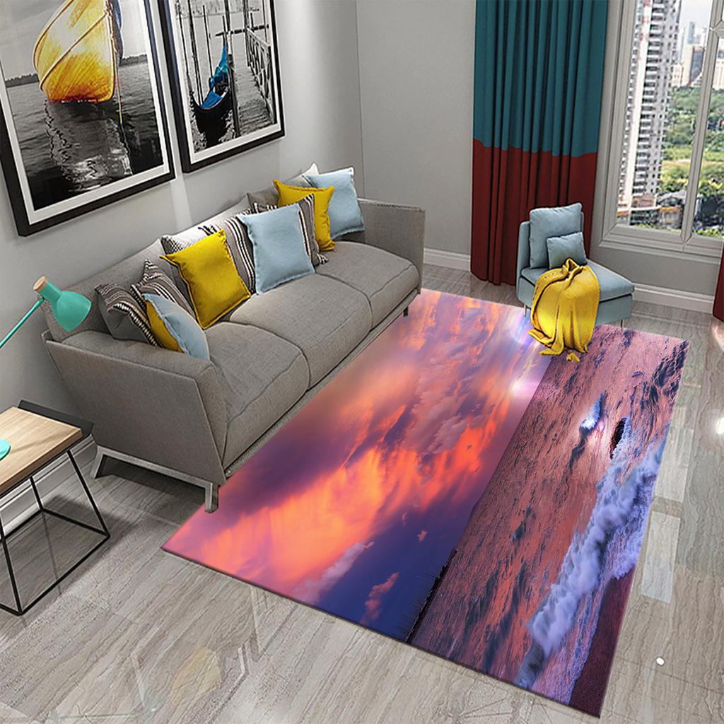 Bathroom Toilet Bedroom Kitchen Living Room Non-slip Floor Mat Sunset Ocean Beach Sky Landscape Rug