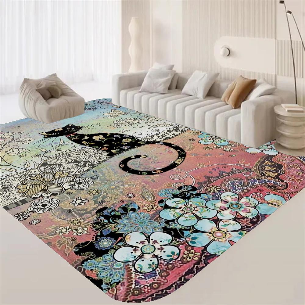 Cartoon cat pattern Floor Mat Rectangle Anti-slip Home Soft Badmat Front Door Indoor Outdoor Mat Welcome Doormat