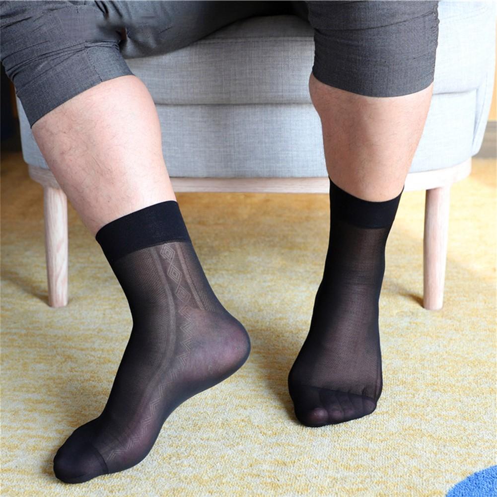 Herren Socken Elastisch Abend Formal Leicht Durchsichtig