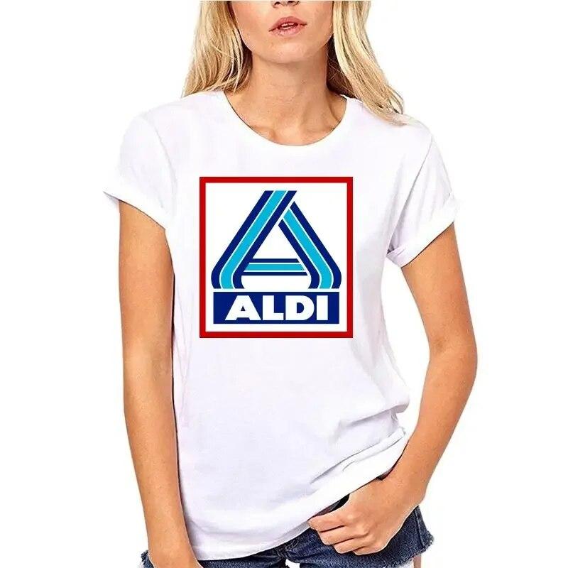 Modekleidung Aldi Print Damen T-Shirt Übergroßes T-Shirt Unisex-Kleidung 100 % Baumwolle Hochwertige klassische Top-T-Shirts Cartoon