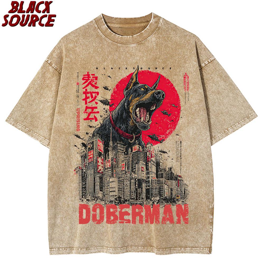 T Funny Cute Art Japanese doberman Graphic for doberman Lover Tshirts Oneck Women Clothing Streetwear Short Sleeve T Shirt S