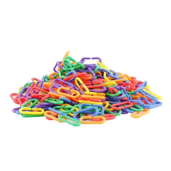 100/400Pcs Plastic Parrot Parakeet Bird Non-toxic C-clips Hooks Chain Chew Toys