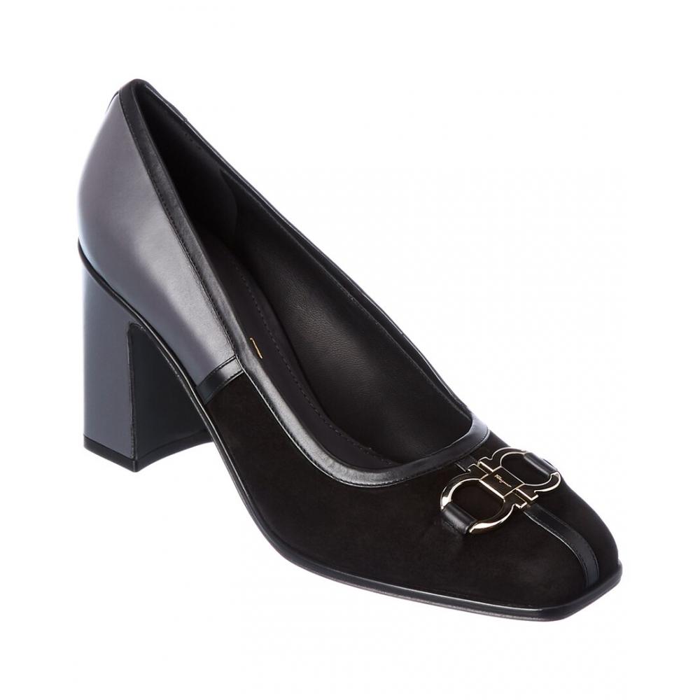

Salvatore Ferragamo Ferragamo Gancini Кожаные замшевые туфли черный