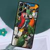 Animal Parrot Birds Case For Samsung Galaxy S24 S23 Ultra S22 Plus S20 S21 FE Note 20 10 S8 S9 S10 Plus Cover