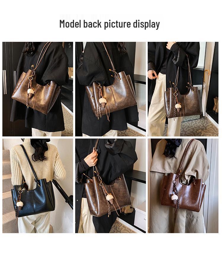 Women's Large Capacity Retro Shoulder Tote - 2025 Spring/Summer Fashion