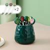 LISM Cute Fruit Fork Set with Storage Jar