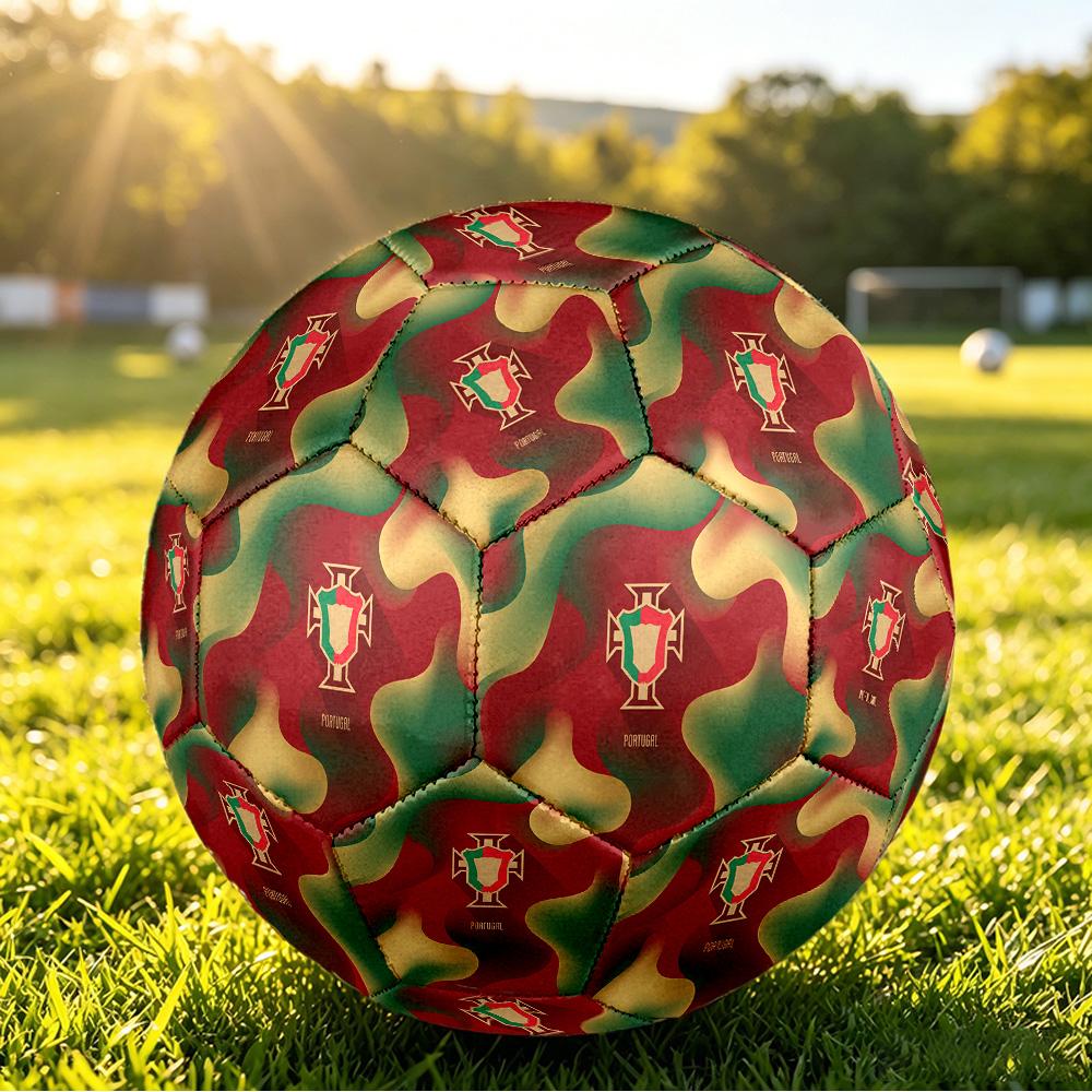 Portugal Football Printed Size 5 Soccer Ball Wear Resistant Standard Adult Training Football Fan Gift for Indoor Outdoor Match Sports