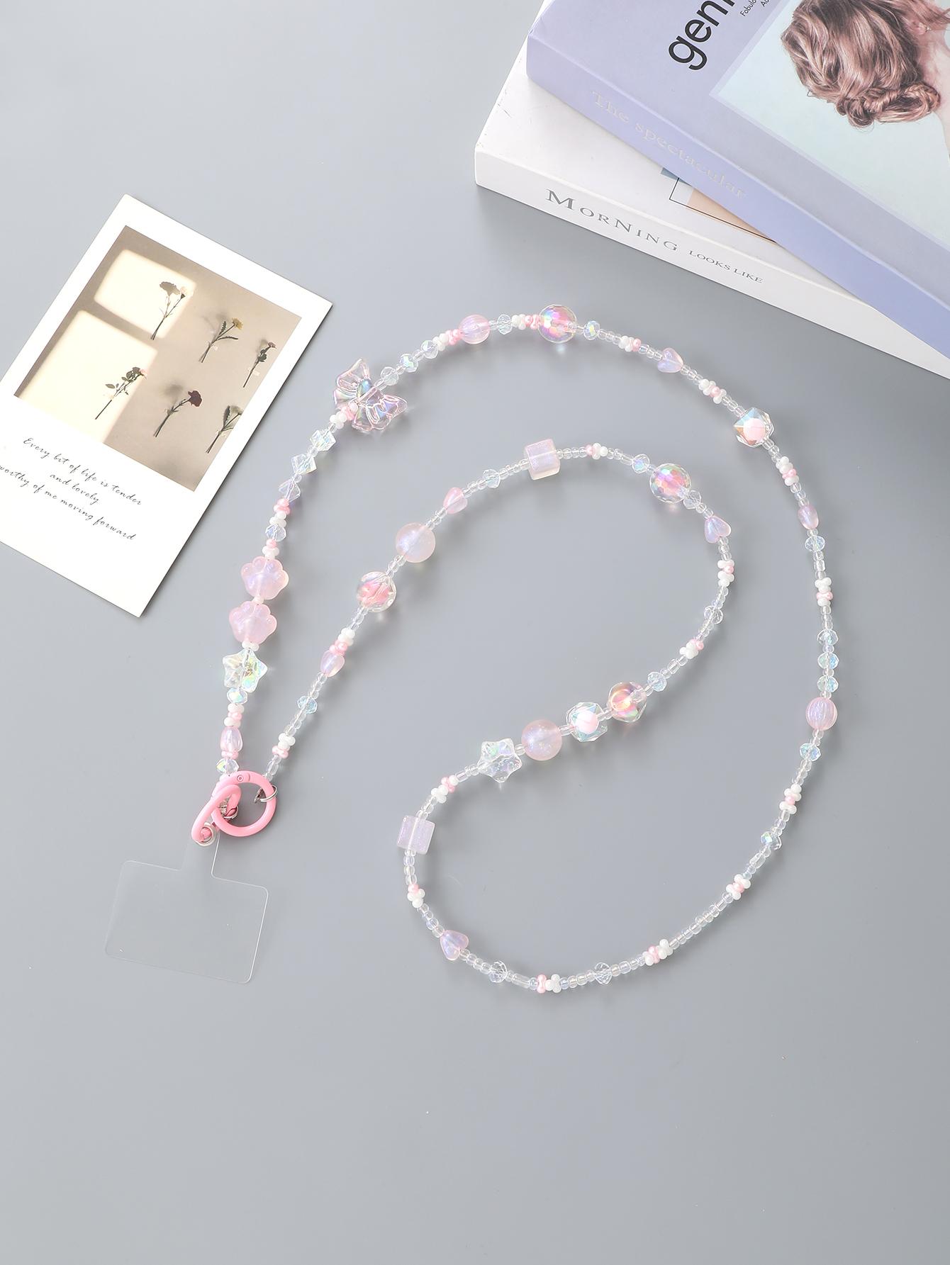 New Acrylic Bow Cat Paw Crossbody Chain, Mobile Phone Lanyard With Transparent Card ABS
