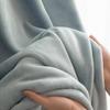 Solid Color Double Sided Autumn Winter Blanket Thickened Coral Fleece Nap Blankets Multi Purpose Double Air Conditioning Quilt
