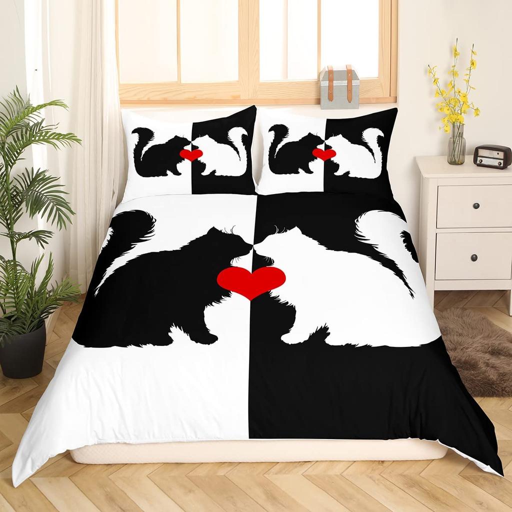 Red Love Heart Duvet Cover Set Romantic Theme Comforter Cover Valentine's Day Gift King Queen Double Twin Size With Pillowcase