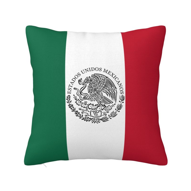 Niestandardowy Herb Meksyku Poszewki Dekoracja Nowoczesna Meksykańska Flaga Pieczęć Dekoracja Poduszki Salon Kwadratowa Poszewka