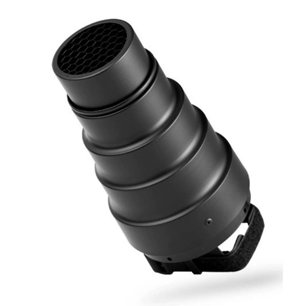 Conical Snoot Kit Aluminium Alloy Snoot with Honeycomb Grid and Color Gel Filters Fit for Godox Nikon Flash