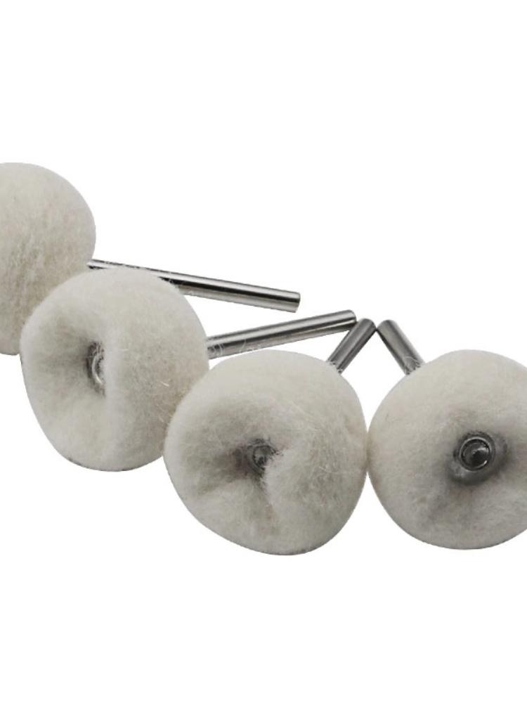 

10 шт. 3 мм хвостовик установлен мягкий шерстяной тонкий хлопок полировальный круг для полировки комплект или мини дрель бежевый