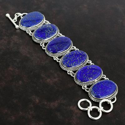Lapis Lazuli Bracelet 925 Sterling Silver Bracelet Adjustable Chain Bracelet Gemstone Jewelry Vintage Bracelet For Gifts Handmade Jewelry