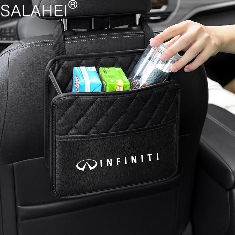 For INFINITI EX25 FX35 Q30 Q50 FX37 QX55 QX70 FX45 FX50 Leather Car Storage Travel Hanger Organizer Storage Bag Auto Accessories XX555